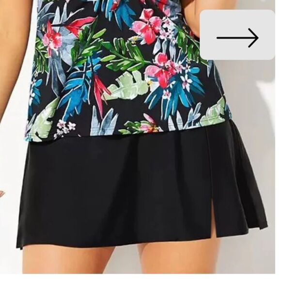 FULLFITALL - Side Slit Swim Skirt Black‎ 22 NWT - Picture 3 of 8